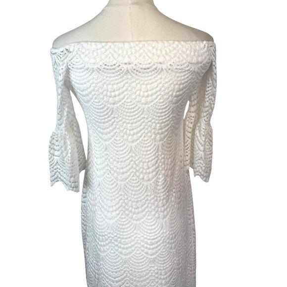 Lilly Pulitzer Size XS White Lace Off-Shoulder Dress Nylon & Polyester - Picture 9 of 16